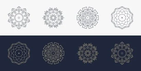 Custom creative luxury frame mandala simple retro Stock Illustration
