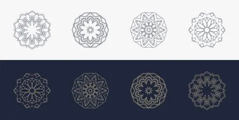 Custom creative luxury frame mandala simple retro Stock Illustration