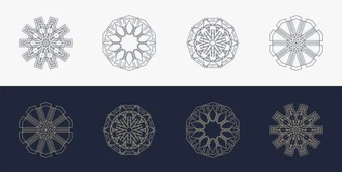 Custom creative luxury frame mandala simple retro Stock Illustration