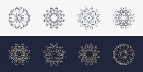 Custom creative luxury frame mandala simple retro Stock-Illustration