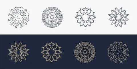 Custom creative luxury frame mandala simple retro Stock Illustration