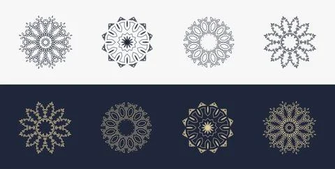 Custom creative luxury frame mandala simple retro Stock Illustration
