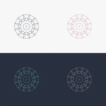 Custom creative luxury ornament frame mandala logo Stock Illustration