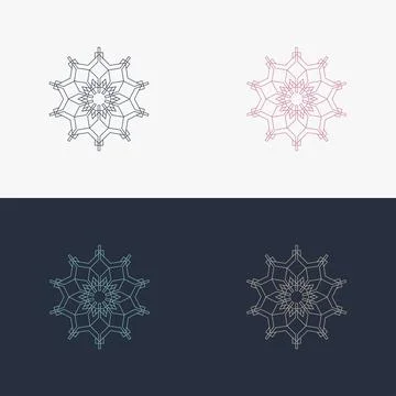 Custom creative luxury ornament frame mandala logo Stock Illustration