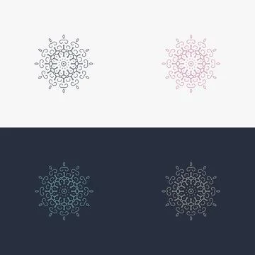 Custom creative luxury ornament frame mandala logo Stock Illustration