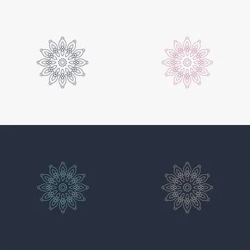 Custom creative luxury ornament frame mandala logo Stock Illustration