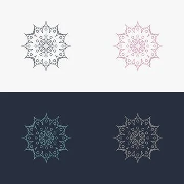 Custom creative luxury ornament frame mandala logo Stock Illustration