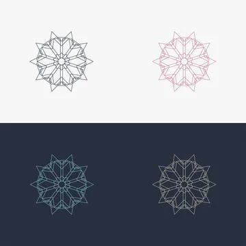 Custom creative luxury ornament frame mandala logo Stock Illustration