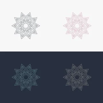 Custom creative luxury ornament frame mandala logo Stock Illustration