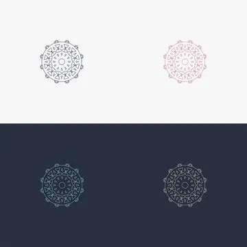 Custom creative luxury ornament frame mandala logo Stock Illustration