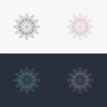 Custom creative luxury ornament frame mandala logo Stock Illustration