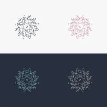 Custom creative luxury ornament frame mandala logo Stock Illustration