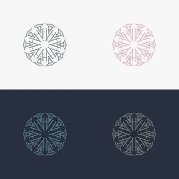 Custom creative luxury ornament frame mandala logo Stock Illustration