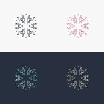 Custom creative luxury ornament frame mandala logo Stock Illustration