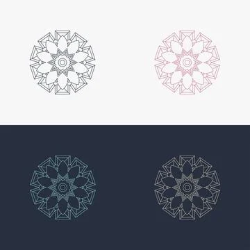 Custom creative luxury ornament frame mandala logo Stock Illustration