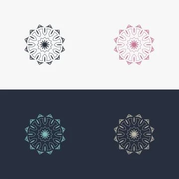 Custom creative luxury ornament frame mandala logo Stock Illustration