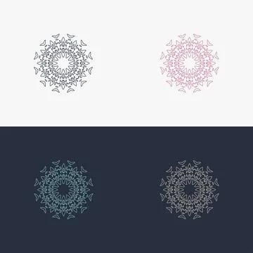 Custom creative luxury ornament frame mandala logo Stock Illustration