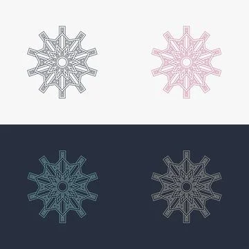 Custom creative luxury ornament frame mandala logo Stock Illustration