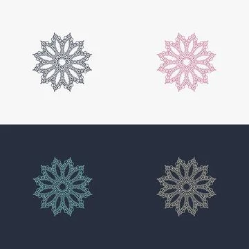 Custom creative luxury ornament frame mandala logo Stock Illustration