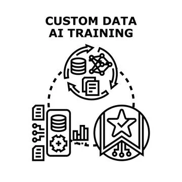 Custom data ai training developing machine learning algorithms Stock-Illustration