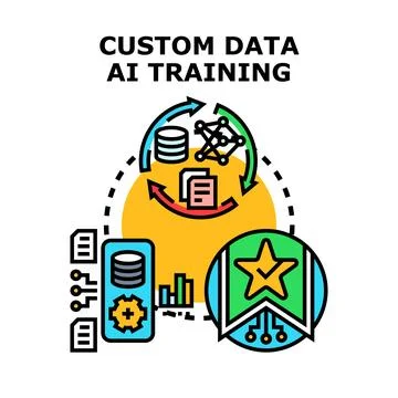 Custom data ai training developing machine learning algorithms イラスト素材