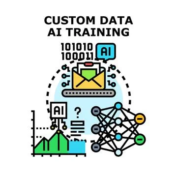 Custom data artificial intelligence training concept Stock Illustration