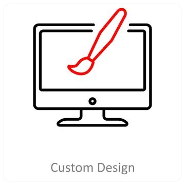 Custom design and designing icon concept Stock Illustration