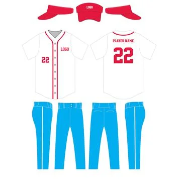 Custom Design Baseball jersey uniform template mockup Vectors Stock Illustration