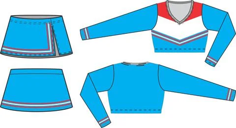 Custom Design Cheer Uniform Mock ups Sublimated Templates Vectors Illustrazione stock