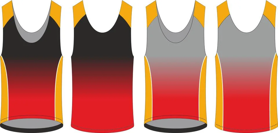Custom Design Singlet Mock ups templates Vectors Stock Illustration