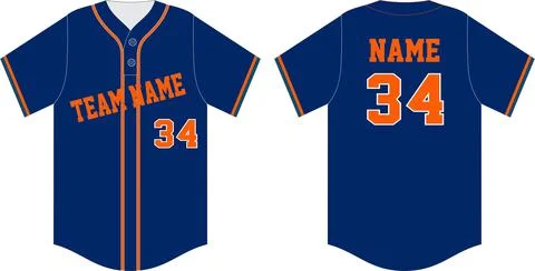 Custom design Two button Baseball jersey mockups templates illustration Vectors Stock Illustration