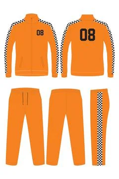 Custom Designs Track Suits Mock ups templates Illustrations Vectors Stock Illustration