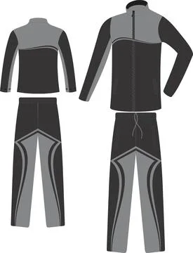Custom Designs Track Suits Mock ups templates Illustrations Vectors Stock Illustration