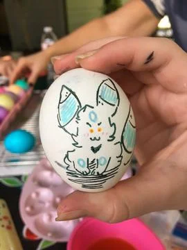Custom Easter Egg Design Drawn by My Daughter Stock Photos