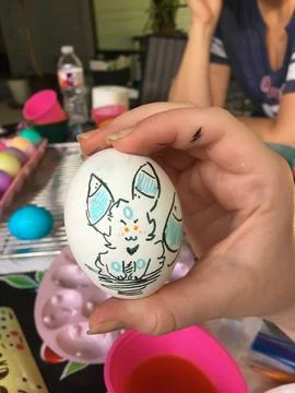 Custom Easter Egg Design Drawn by My Daughter Stock Photos