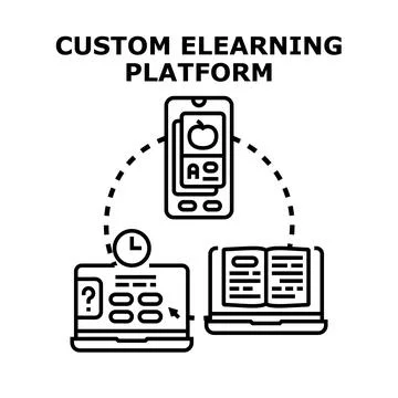 Custom elearning platform concept with digital devices Illustrazione stock