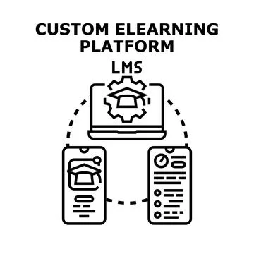 Custom elearning platform lms offering online education Stock Illustration