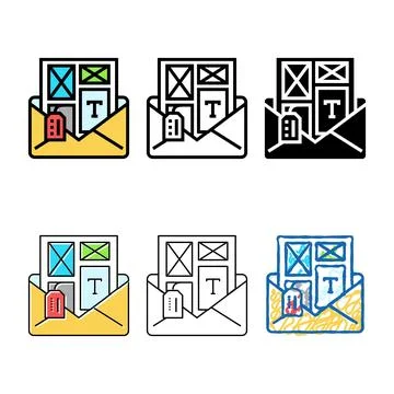 Custom email minimal template design color icon vector Stock Illustration