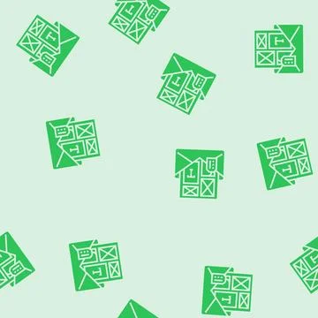 Custom email template design glyph seamless pattern Stock Illustration