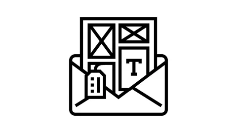 Custom email template design line icon animation Stock Footage 326136458