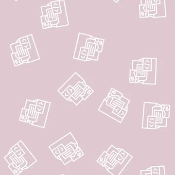 Custom email template design line vector seamless pattern イラスト素材