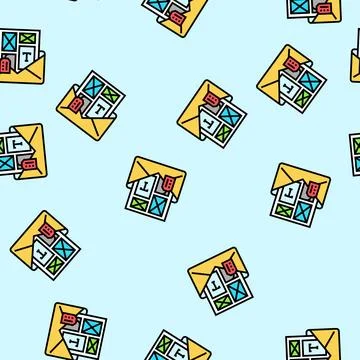 Custom email template design vector seamless pattern Stock Illustration