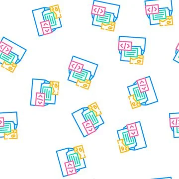 Custom email template design vector seamless pattern Illustrazione stock