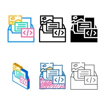 Custom email template range design color icon vector Stockillustratie