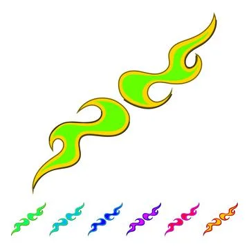 Custom flame decal vector cartoon graphic Stock Illustration