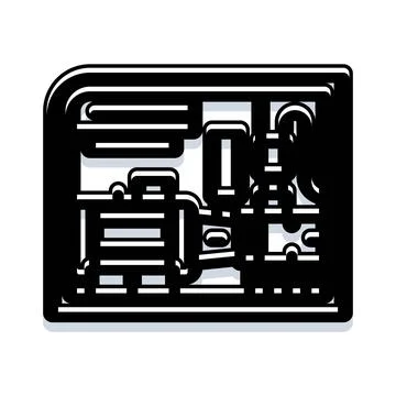 Custom gaming pc computer hardware building icon Stock Illustration