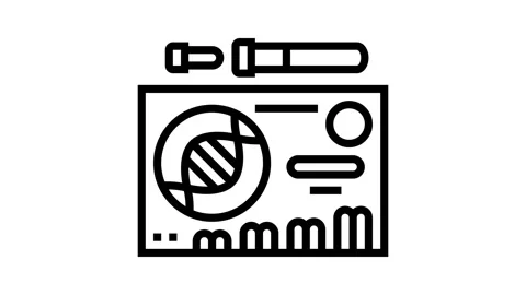 Custom genetic testing kit medicine line icon animation Stock Footage 326125500