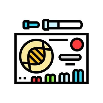 Custom genetic testing kit medicine color icon vector illustration 스톡 일러스트