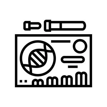 Custom genetic testing kit medicine line icon vector illustration Stock Illustration
