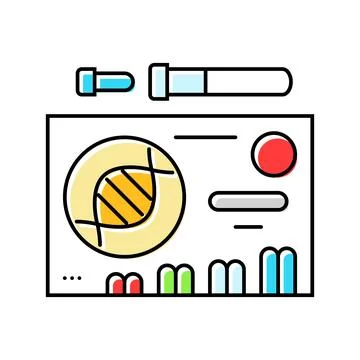 Custom genetic testing kit medicine color icon vector illustration 스톡 일러스트